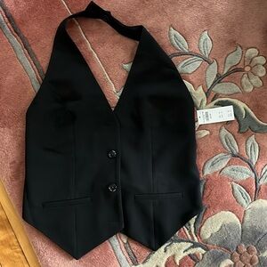 NWT | Abercrombie Black Tailored Halter Vest Size Medium